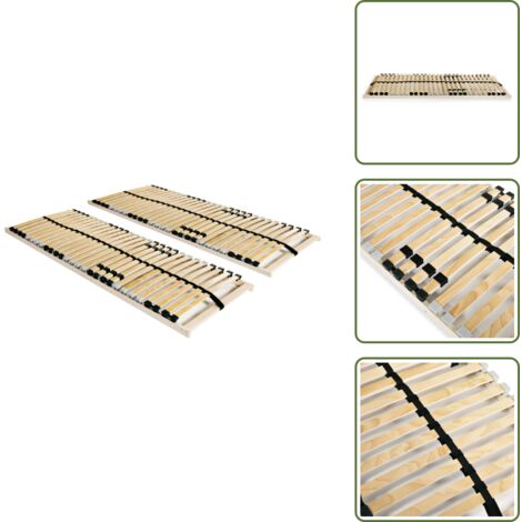 Lattenroste 2 Stk. mit 28 Latten 7 Zonen 70x200 cm - Lattenrost - Holzrahmen - Birkenholz - Buchenholz - Lattenrost 70x200