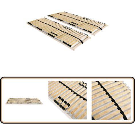 Lattenroste 2 Stk. mit 28 Latten 7 Zonen 80x200 cm - Lattenrost - Holzrahmen - Birkenholz - Buchenholz - Lattenrost 80x200