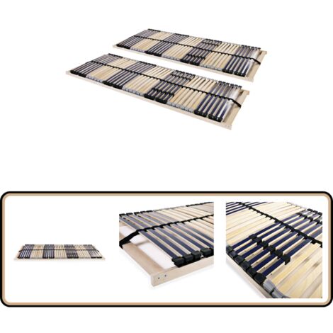 Lattenroste 2 Stk. mit 42 Latten 7 Zonen 90x200 cm - Lattenrost - Holzrahmen - Birkenholz - Buchenholz - Lattenrost 90x200