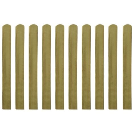 Lattes imprégnées de clôture 10 pcs Bois 100 cm