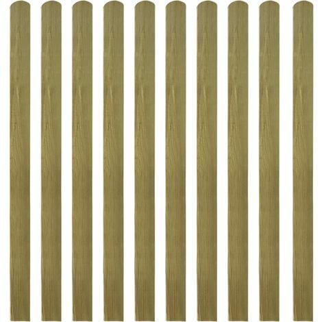 Lattes imprégnées de clôture 10 pcs Bois 140 cm