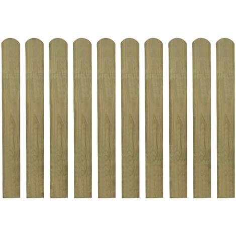 Lattes imprégnées de clôture 10 pcs Bois 80 cm
