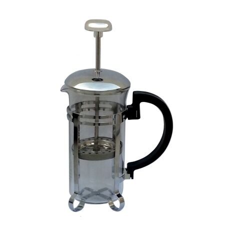 Lattiera/Tisaniera/Bollitore Caffè/Cappuccino con monta crema vetro termico e acciaio inox 300ml