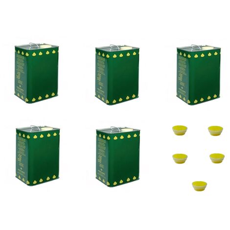 Contenitore Cucina Lattina Olio Rettangolare In Banda Stagnata 5 Litri Verde Con Tappo Ermetico Pezzi 10