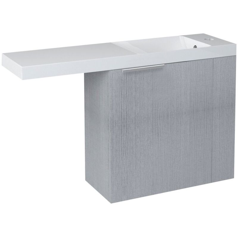 Sapho - latus vi Vanity Unit 50x50x22cm, chêne droit/argent