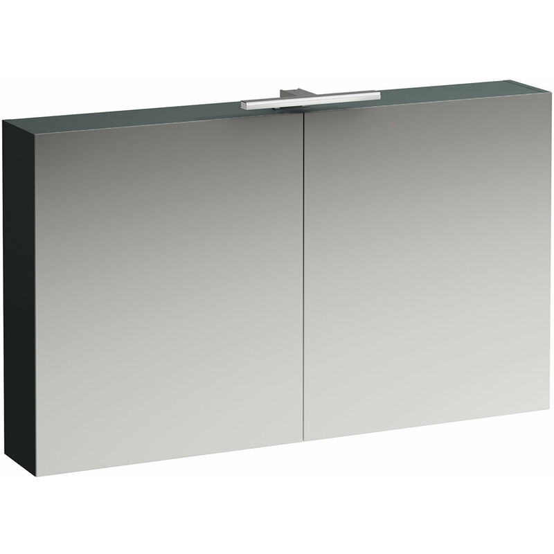 

Armario con espejo base de 1200 mm, 2 puertas, elemento de luz LED, color: Gris de tráfico - H4029021102661 - Laufen