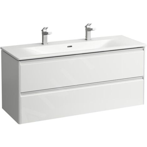 Laufen Base for Palace - Meuble avec lavabo, 53x118x44 cm, 2 tiroirs, blanc mat H8607092601071