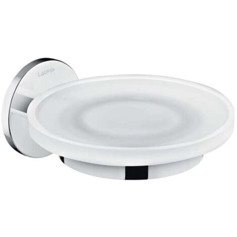 Laufen Cana - Portasaponetta con supporto, vetro/cromo H3831310040001