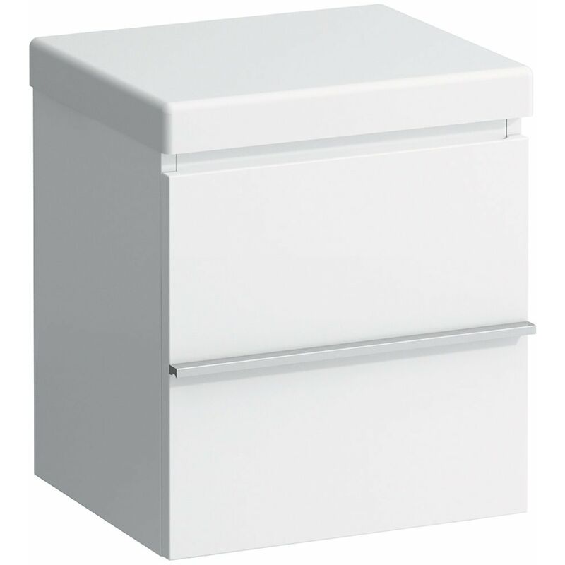 Laufen Case Rollcontainer, mit Sitzfläche, 2 Schubladen, 505x460x385, Farbe: Snow (weiß matt) - H4020510754631