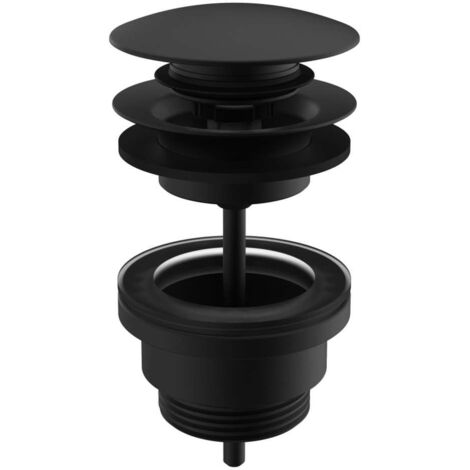 Laufen Conjuntos de desagüe - Desagüe de lavabo, Click Clack, negro mate H3709890811041