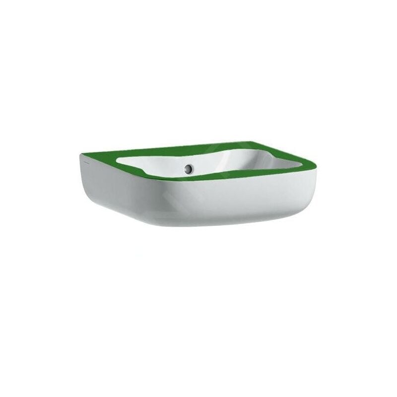 Florakids - Lave-mains, 450x410 mm, 1 trou pour robinetterie, blanc/vert H8150310721041 - Laufen