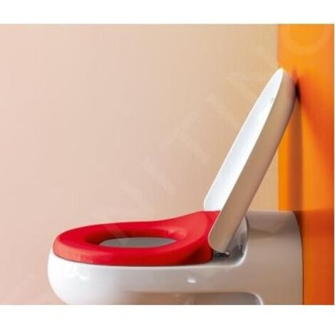 Laufen Florakids - Siège WC, SoftClose, blanc/rouge H8910310620001