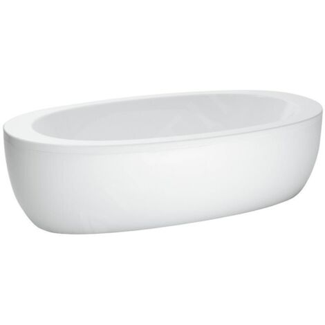Laufen Il Bagno Alessi One - Baignoire îlot 203x102 cm, avec système de massage, éclairage LED et capteur, désinfection, blanc H2419700006951