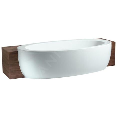 Laufen Il Bagno Alessi One - Baignoire semi-encastrée 203x102 cm, avec système de massage, éclairage LED et capteur, désinfection, blanc H2449700006951
