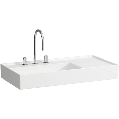 LAUFEN Kartell Aufsatzwaschtisch, Ablage rechts, 3 Hahnlöcher,