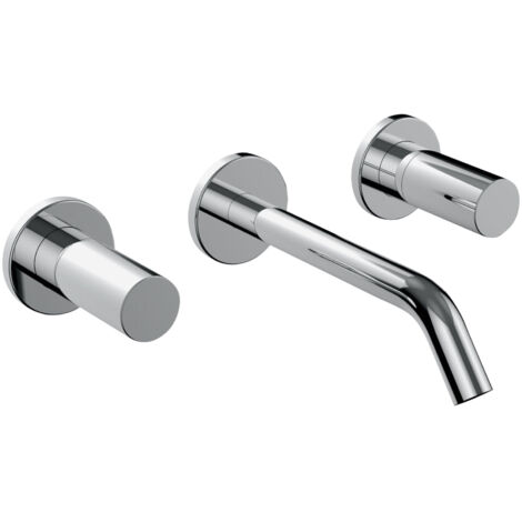 Laufen Kartell - Grifo empotrado de lavabo, montaje de 3 orificios, cromo H3123360041201