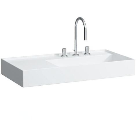 LAUFEN Kartell lavabo, encastré, tablette à gauche, 3 trous pour