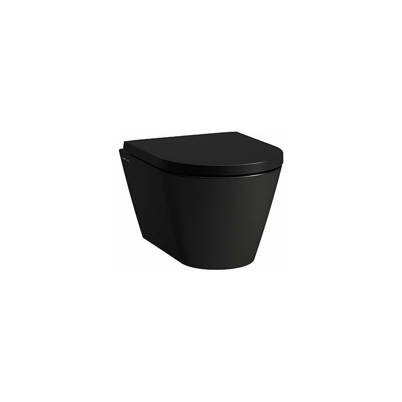 

Kartell WC COMPACTO de pared, lavable, sin borde, 490x370X285 mm, color: Negro Mate - H8203337160001 - Laufen