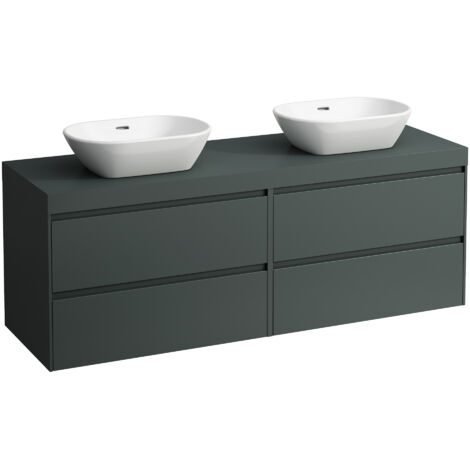 LAUFEN LANI encimera de lavabo gris tráfico incl. mueble bajo, 1