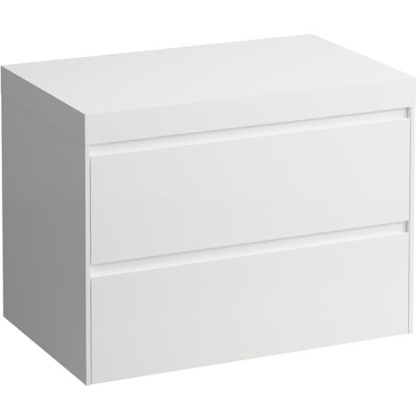 LAUFEN LANI Plan de lavabo blanc mat avec meuble sous-lavabo,