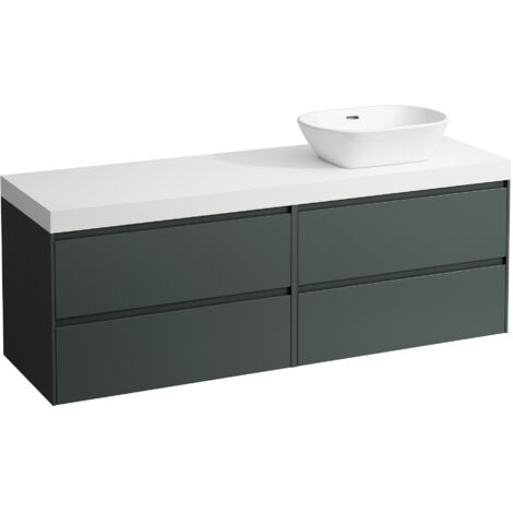 LAUFEN LANI Plan de lavabo blanc mat incl. meuble bas, 1 découpe