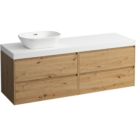 LAUFEN LANI Waschtischplatte weiß matt inklusive Unterschrank, 1