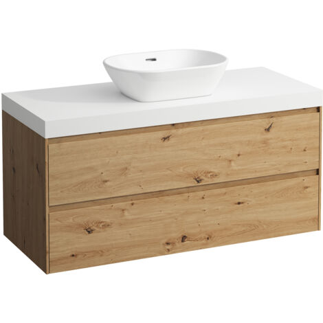 LAUFEN LANI Waschtischplatte weiß matt inklusive Unterschrank, 1