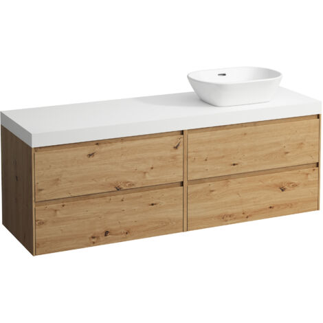LAUFEN LANI Waschtischplatte weiß matt inklusive Unterschrank, 1
