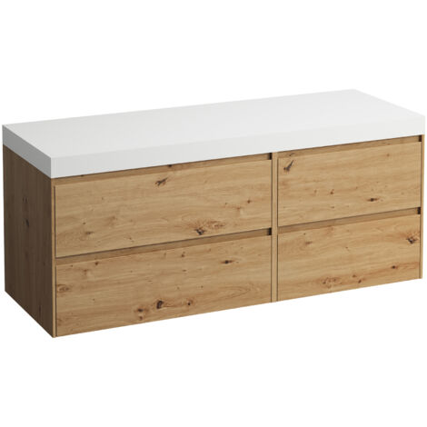 LAUFEN LANI Waschtischplatte weiß matt inklusive Unterschrank,