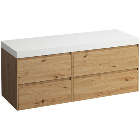 LAUFEN LANI Waschtischplatte weiß matt inklusive Unterschrank,