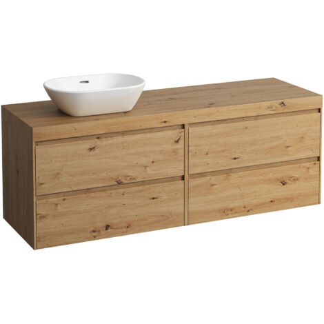 LAUFEN LANI Waschtischplatte wildeiche inklusive Unterschrank, 1