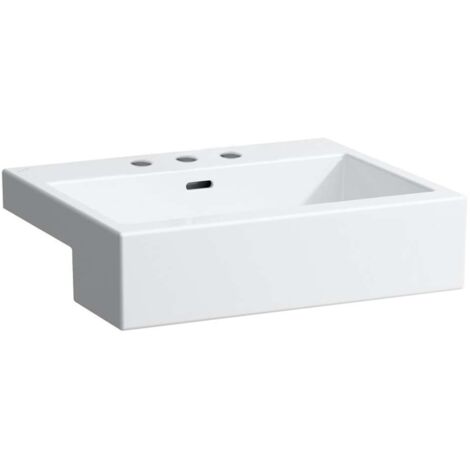 LAUFEN Living City lavabo semi-encastré, avec trop-plein, 3 trous