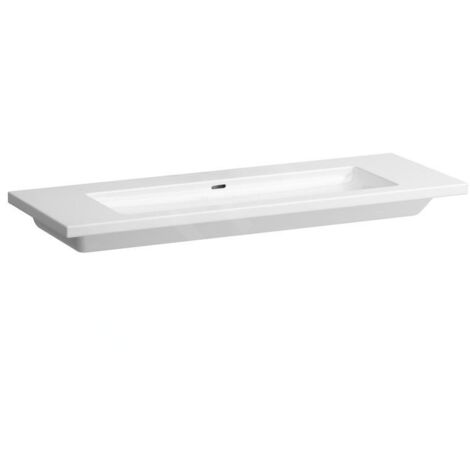 Laufen Living - Double-lavabo à poser 1300x480 mm, sans trous pour robinetterie, blanc H8164360001091
