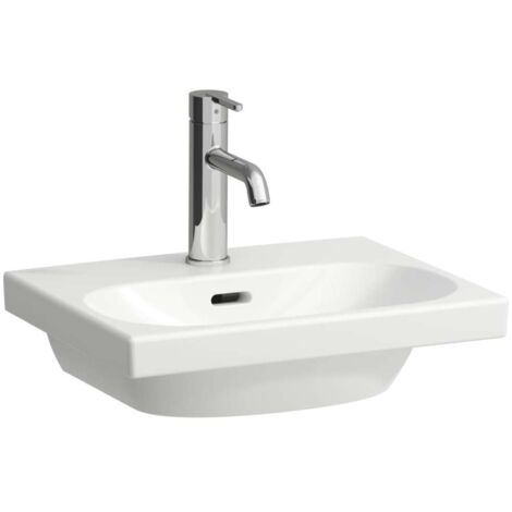 LAUFEN LUA Handwaschbecken, 1 Hahnloch, mit Überlauf, 450x350mm,
