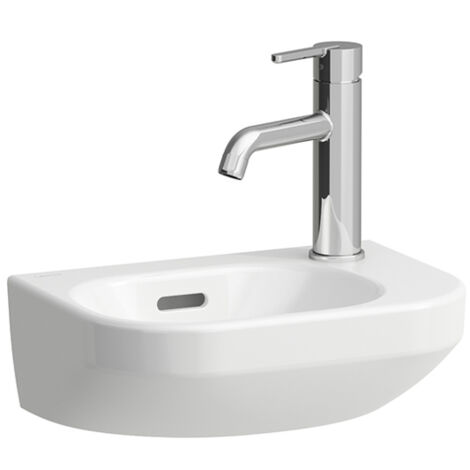 LAUFEN LUA Handwaschbecken, 1 Hahnloch rechts, Becken links, mit