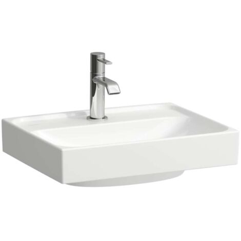 Laufen Meda - Lavamanos, 45x35 cm, sin rebosadero, orificio para grifo, blanco H8151110001111