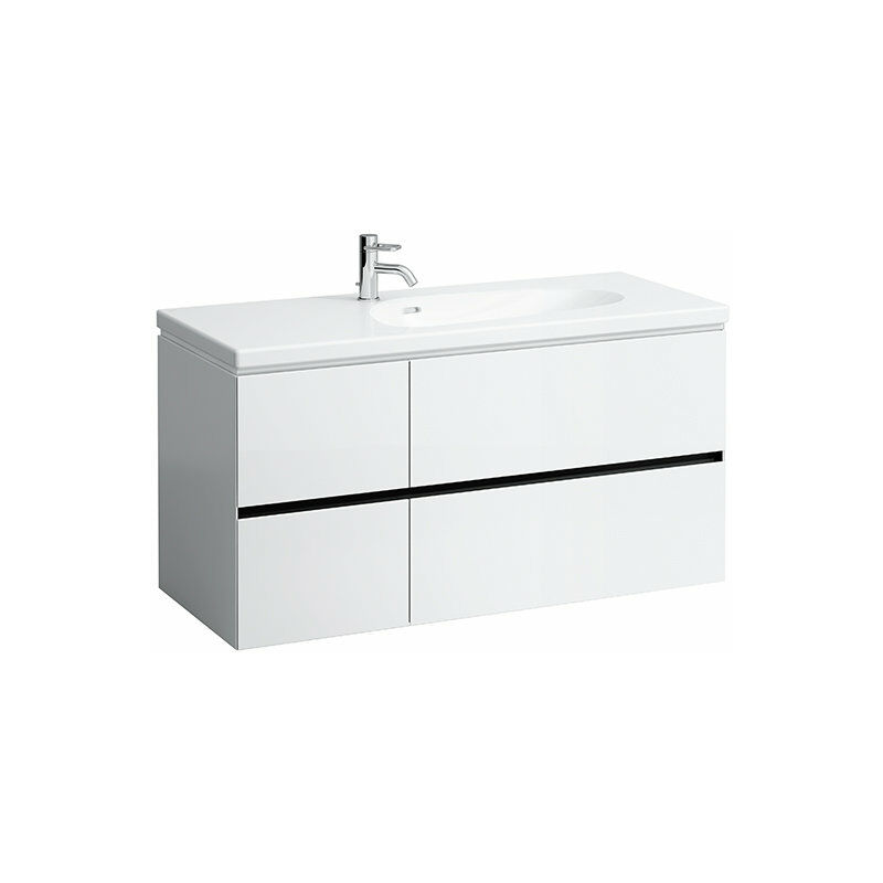 

Laufen Palomba Neceser para lavabo 814806, sin zócalo, 4 cajones, 575x1185x495, color: Cerezo Vermont oscuro - H4073041802221