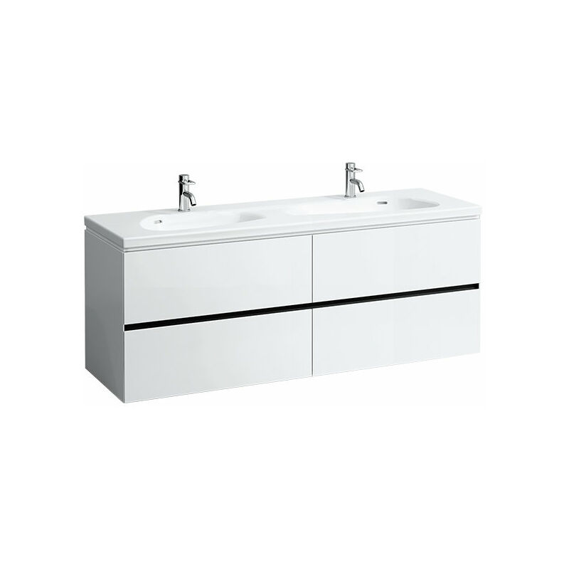 

Laufen Palomba Neceser para lavabo 814809, sin zócalo, 4 cajones, 575x1585x495, color: Nieve (blanco mate) - H4074541802201