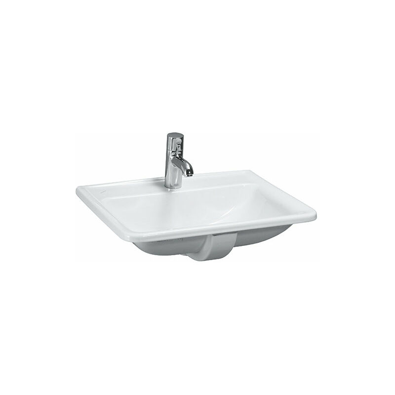 

PRO A Lavabo empotrado, 1 agujero para grifo, con rebosadero, 560x440, blanco, color: Blanco - H8139610001041 - Laufen