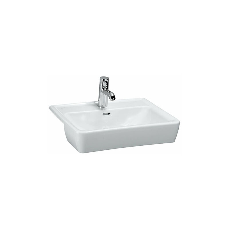 

PRO A Lavabo semi-empotrado, 1 agujero para grifo, con rebosadero, 560x440, blanco, color: Blanco - H8129610001041 - Laufen