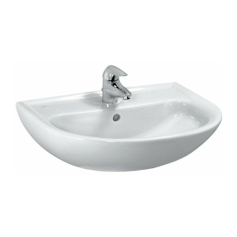 

PRO B lavabo con rebosadero, 1 orificio para grifería 650 x 500 mm blanco - Laufen