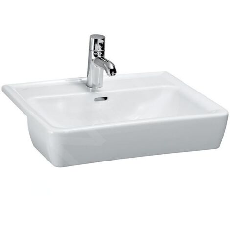 Laufen Pro - Lavabo semi-encastré, 560x440 mm, sans trou pour robinetterie, blanc H8129610001091