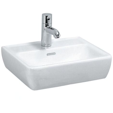 Laufen Pro - Lave-mains, 450x340 mm, 1 trou pour robinetterie, avec LCC, blanc H8119514001041