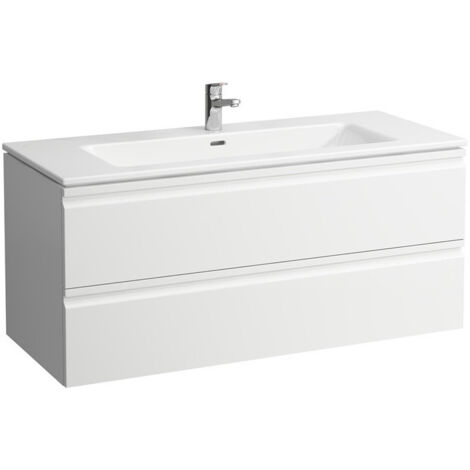 LAUFEN PRO S lavabo avec meuble sous-vasque, 2 tiroirs, 1 trou pour robinet, LAUFEN blanc brillant