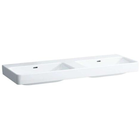 LAUFEN PRO S lavabo doble, sin agujero para grifo, con