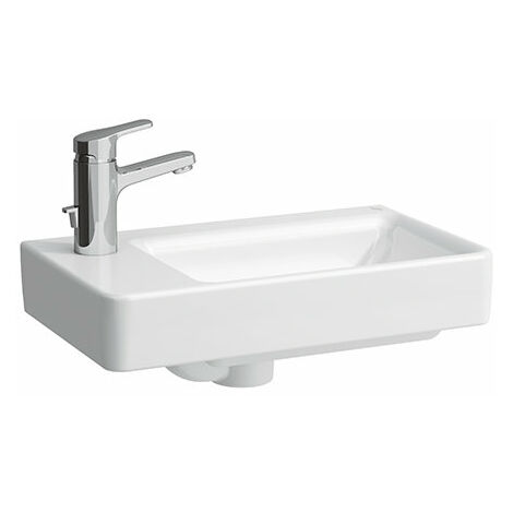 Laufen PRO S Lave-mains, lave-mains, lave-mains droit, 1 trou pour robinet, avec trop-plein, 480x280, blanc, Coloris: Blanc - H8159550001041
