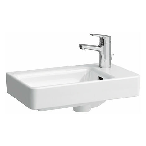 Laufen PRO S Lave-mains, lave-mains, lave-mains, gauche, 1 trou pour robinet, avec trop-plein, 480x280, blanc, Coloris: Blanc - H8159540001041