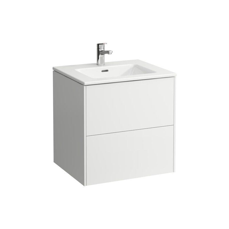 

Laufen Pro S Set Base, lavabo, 1 agujero para grifo, rebosadero, incl. mueble bajo lavabo, 2 cajones, 600x500mm, color: Nieve (blanco mate)