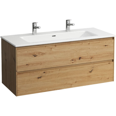 LAUFEN PRO S Set Lani Komplettset 1200, Waschtisch, 2 Hahnlöcher,