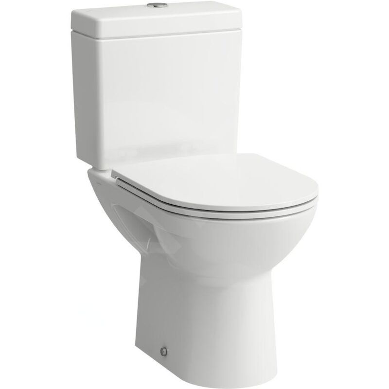 Pro - Set complet de wc à poser combiné, évacuation par le bas, SoftClose, blanc H8679510009701 - Laufen